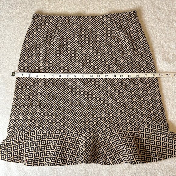 LOFT Tile Jacquard Flounce Skirt Forever Navy Flutter - Picture 7 of 8